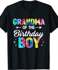 Grandma Of The Birthday Boy Tie Dye Family Matching T-Shirt