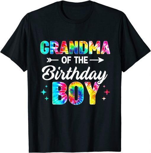 Grandma Of The Birthday Boy Tie Dye Family Matching T-Shirt