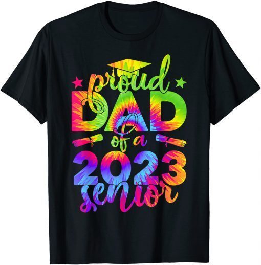 2023 Graduate College Tie Dye Pround Dad Family T-Shirt