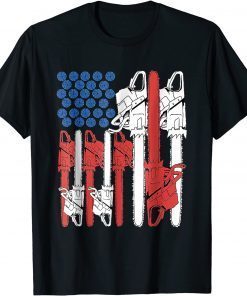 4th Of July Arboris Tree Climber Dad Chainsaw T-Shirt