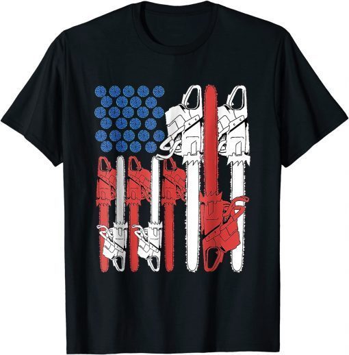 4th Of July Arboris Tree Climber Dad Chainsaw T-Shirt