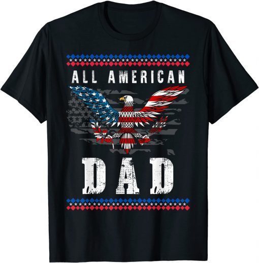 4th of July American Flag Dad T-Shirt