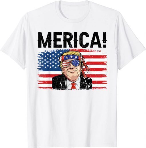 4th of July Merica Trump USA American Flag Vintage T-Shirt