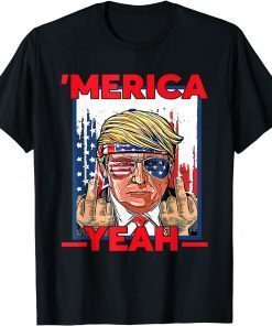 4th of July Patriotic Donald Trump 'Merica USA Flag T-Shirt