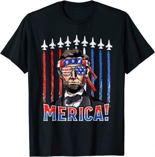 Abraham Lincoln 4th Of July Merica Patriotic American Flag T-Shirt