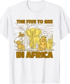 Africa Big Five Elephant Buffalo Lion Rhino Leopard T-Shirt