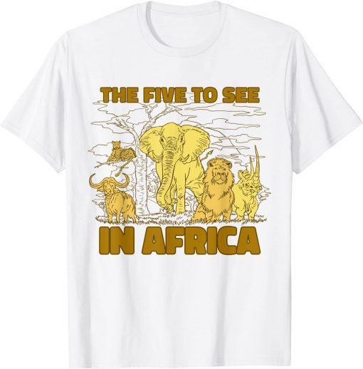 Africa Big Five Elephant Buffalo Lion Rhino Leopard T-Shirt