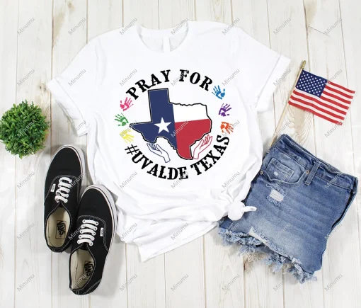 Pray for Uvalde Texas Flag, Texas School Shooting T-Shirt