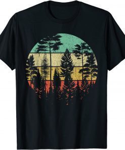 Wildlife Trees Outdoors Nature Retro Forest T-Shirt