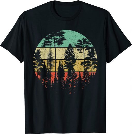 Wildlife Trees Outdoors Nature Retro Forest T-Shirt