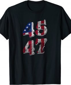 45 47 President Trump 2022 Second Term USA Flag Vintage T-Shirt