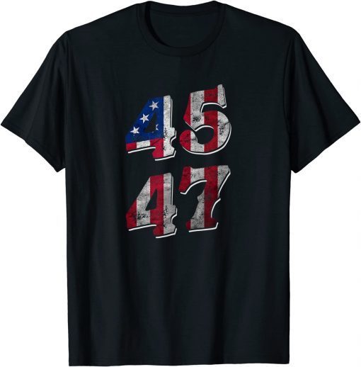 45 47 President Trump 2022 Second Term USA Flag Vintage T-Shirt