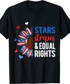 4th July America Independence Stars Stripes And Equal Rights Tee Shirt