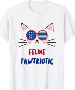 4th Of July Cat Independence Day Patriot USA For Cat Lover T-Shirt