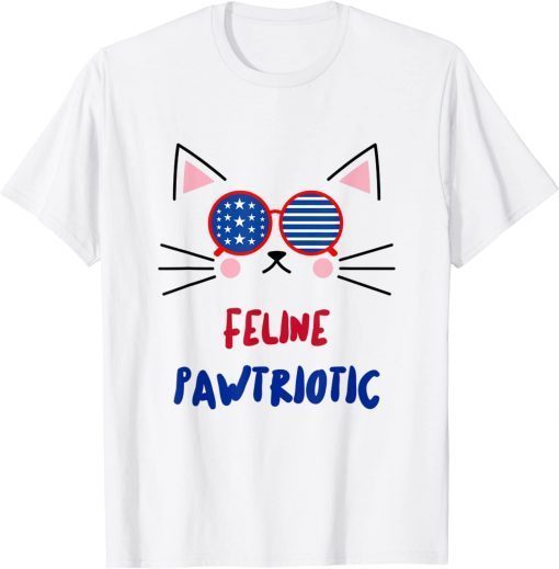 4th Of July Cat Independence Day Patriot USA For Cat Lover T-Shirt