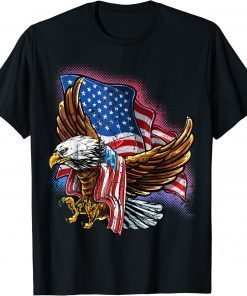 4th of July Bald Eagle Patriotic Stars Stripes American Flag T-Shirt