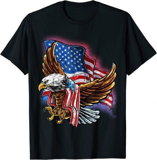 4th of July Bald Eagle Patriotic Stars Stripes American Flag T-Shirt