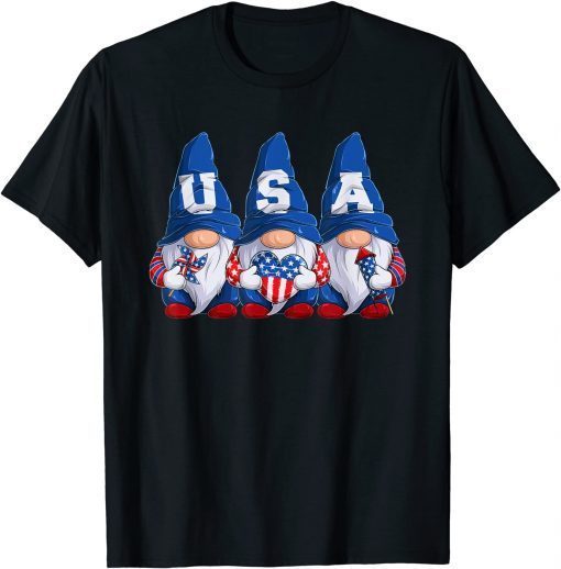 4th of July Gnomes America Independence Day Patriot USA T-Shirt