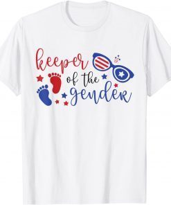 4th of July Keeper of the Gender Reveal Baby Announcement T-Shirt