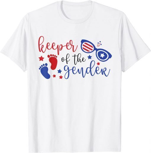 4th of July Keeper of the Gender Reveal Baby Announcement T-Shirt