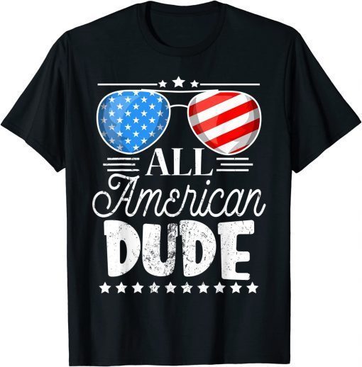 All American Dude 4th of July Sunglasses Family Tee Shirt