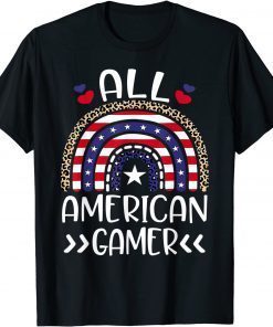 All American Gamer 4th July Rainbow Leopard Matching Family T-Shirt