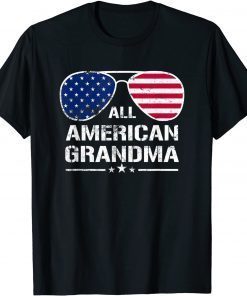 All American Grandma American Flag Patriotic 4th of July Tee Shirt