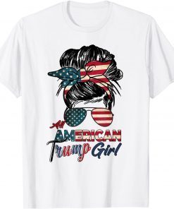 All American Trump Girl US Flag July 4th Patriot Republican T-Shirt