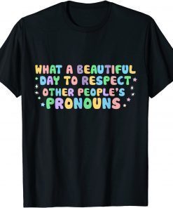 What Beautiful Day To Respect Other People's Pronouns LGBT T-Shirt