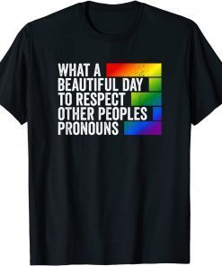 What a beautiful day to respect other peoples Pronouns Gay T-Shirt