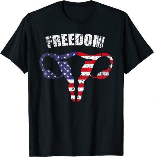 4th July American Flag Uterus Women's Rights Pro Choice T-Shirt