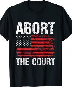 Abort The Court Reproductive Rights USA Flag Distressed T-Shirt