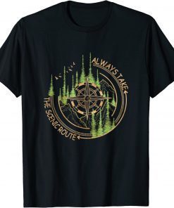 Always Take The Scenic Route Camping Travel Adventure T-Shirt