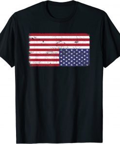 American Flag Distress Upside Down United States USA T-Shirt