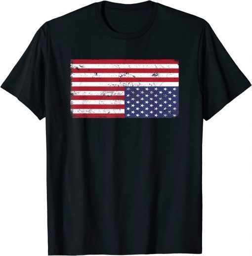 American Flag Distress Upside Down United States USA T-Shirt