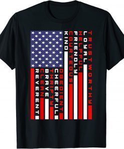 American Flag Scouting Law T-Shirt