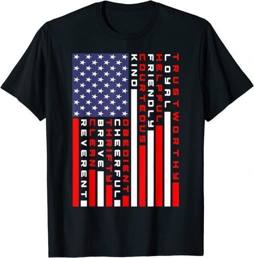 American Flag Scouting Law T-Shirt