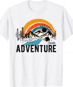 Vintage Seek Adventure Heat Retro Explore Mountain Camping T-Shirt