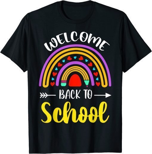 Welcome Back to School Survival Math Quiz Rainbow T-Shirt