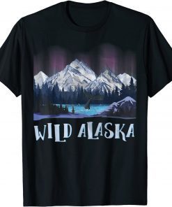 Wild Alaska Alaskan Wildlife Aurora Borealis The Polar Sky T-Shirt