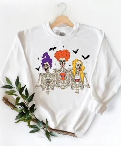 3 Witch Skeletons Halloween Trick-Or-Treat T-Shirt