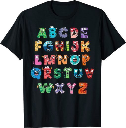 ABC Cute Monster Alphabet Halloween Teacher Costume 2022 Shirt