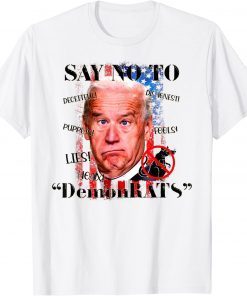 Anti Biden Liberal US Flag Say No To Democrats Conservative T-Shirt