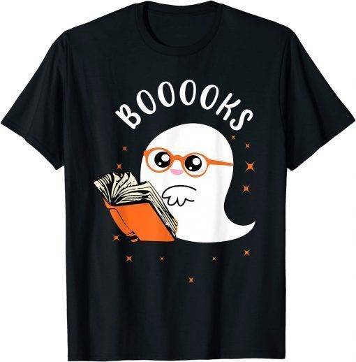 Cute Ghost Book Reading Halloween Teacher Top T-Shirt