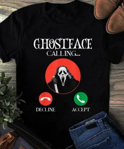 Ghostface Calling Halloween Scream You Hang Up Tee Shirt
