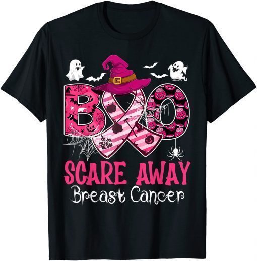 Halloween Boo Scare Away Breast Cancer Awareness T-Shirt