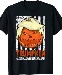 Halloween Trumpkin Vintage US Flag T-Shirt