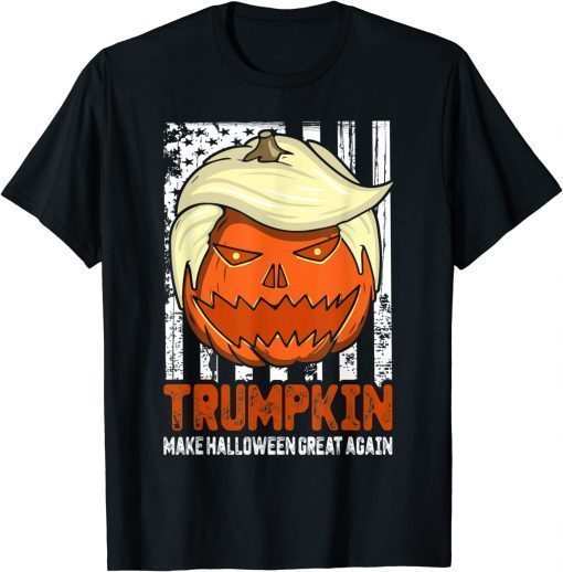 Halloween Trumpkin Vintage US Flag T-Shirt