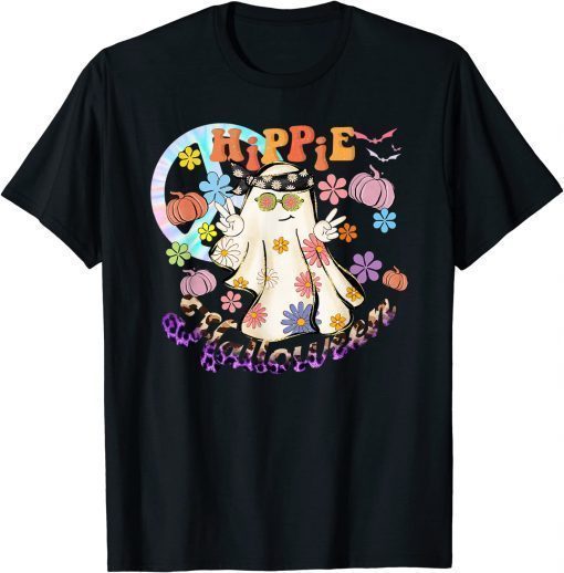 Hippie Halloween Floral Ghost Spooky Vibes T-Shirt