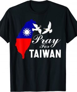 Pray For Taiwan Support Taiwanese Flag Heart T-Shirt